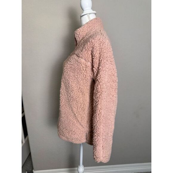 Nordstrom Elodie Blush Sherpa Zip Pullover Sweater XS - Picture 4 of 9